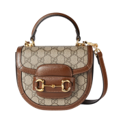 Gucci Horsebit 1955 Mini Top Handle Bag Beige Ebony