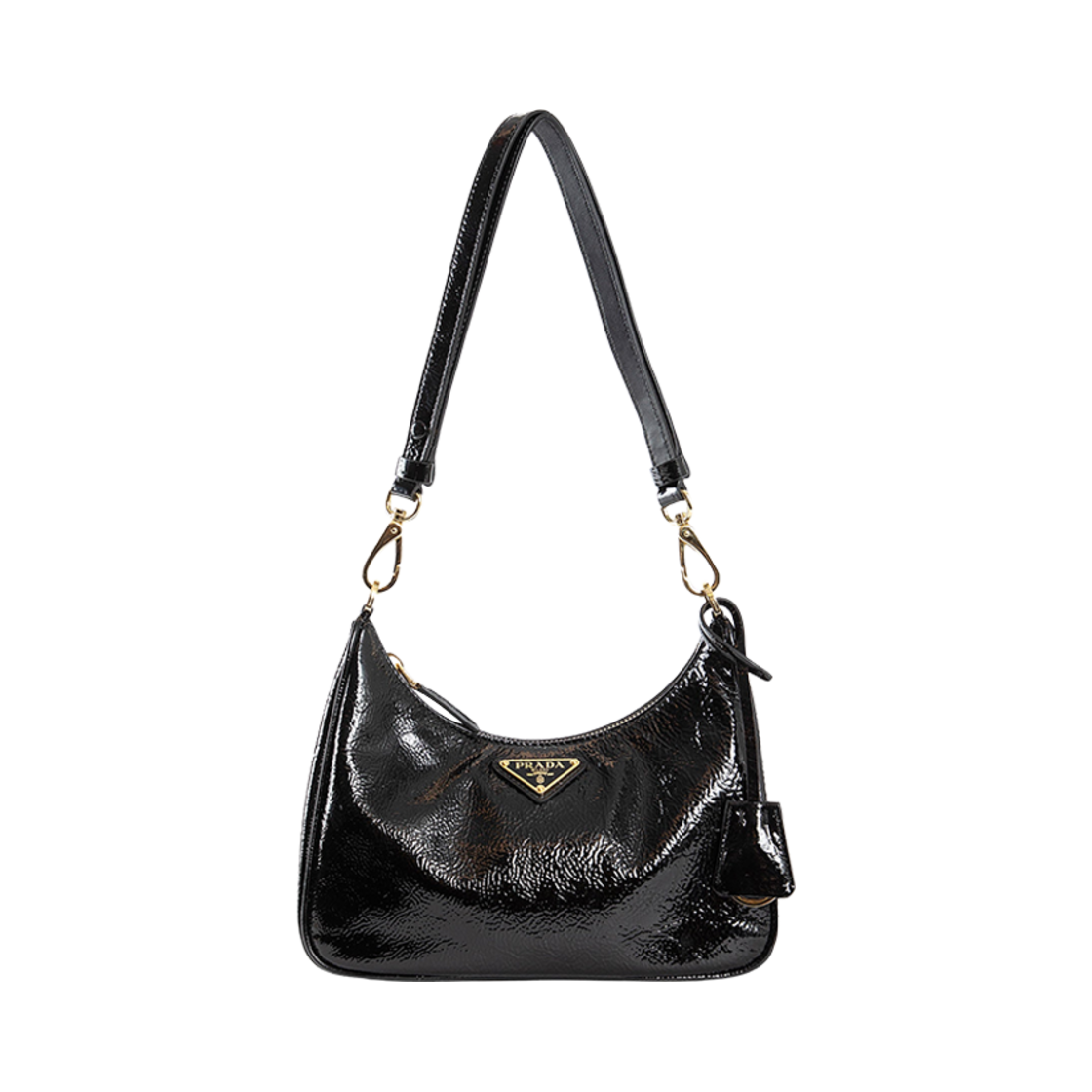 1BC204-2DNT-F0002 Prada Re-Edition Naplak Patent Leather Mini Bag Black