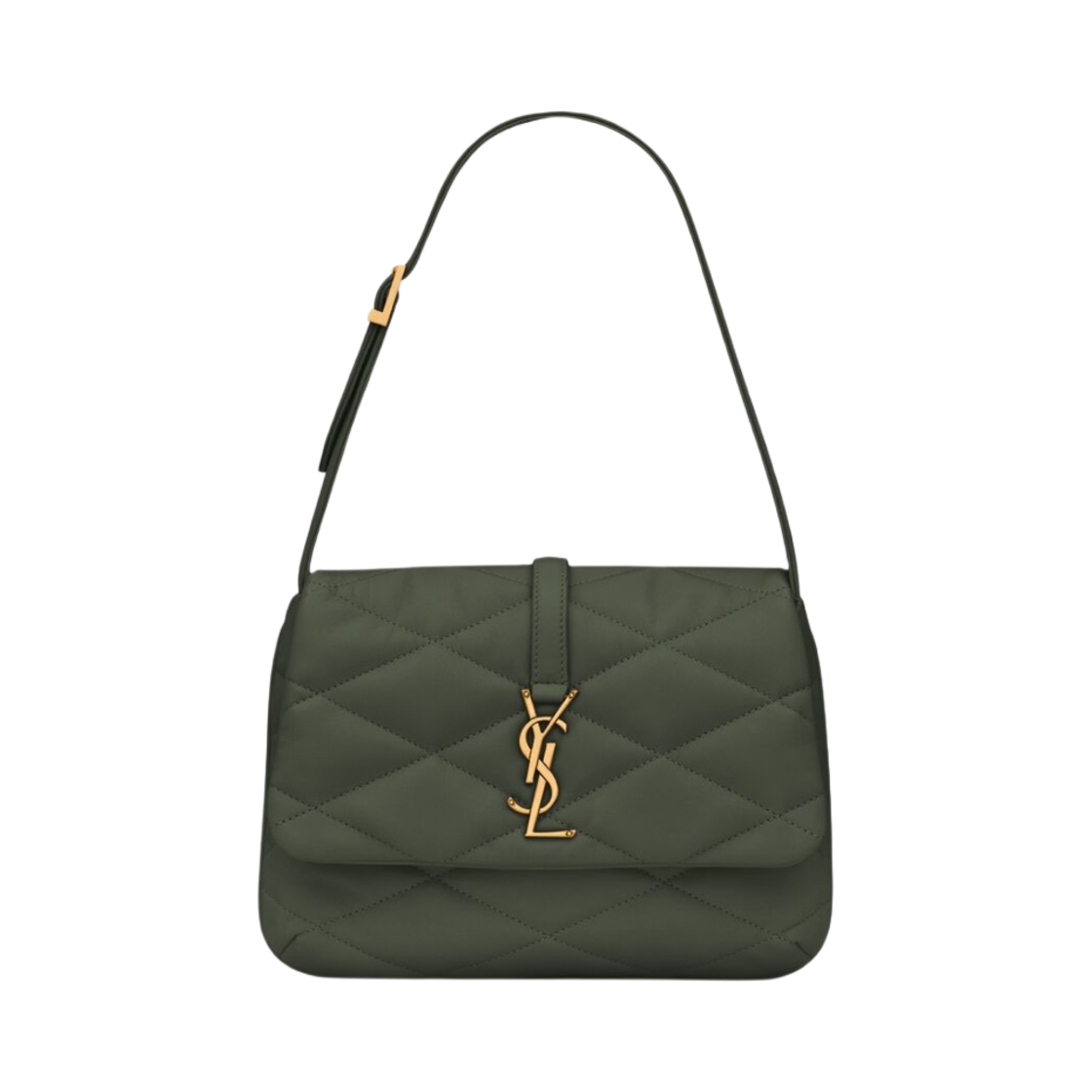 생로랑 르 57 호보백 퀼티드 램스킨 베르 폰세(Saint Laurent Le 57 Hobo Bag in Quilted Lambskin Vert Fonce) - 1
