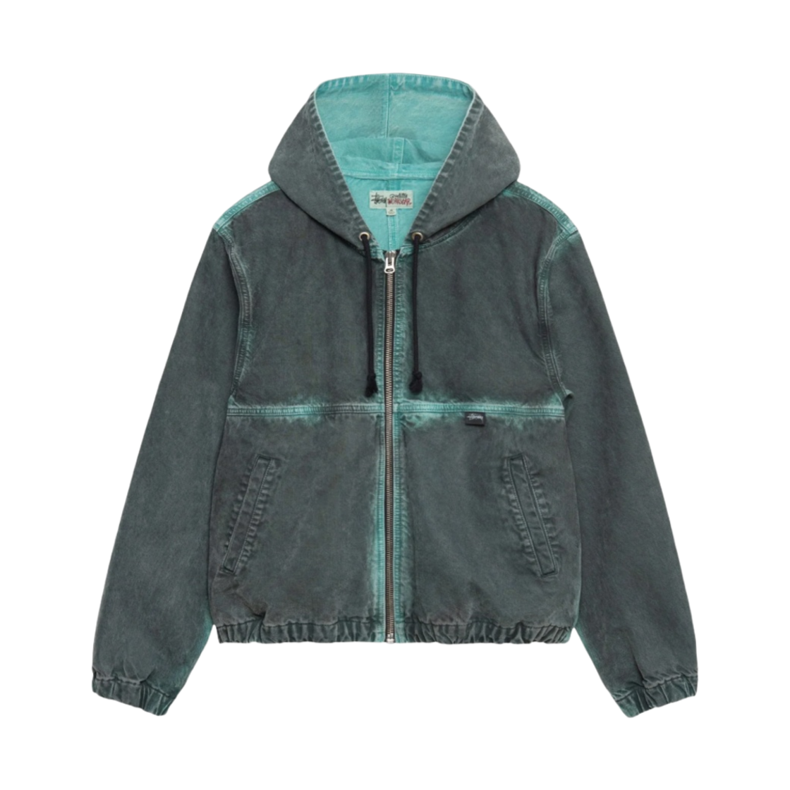 스투시 스프레이 다이 후드 워크 자켓 블랙(Stussy Spray Dye Hooded Work Jacket Black)