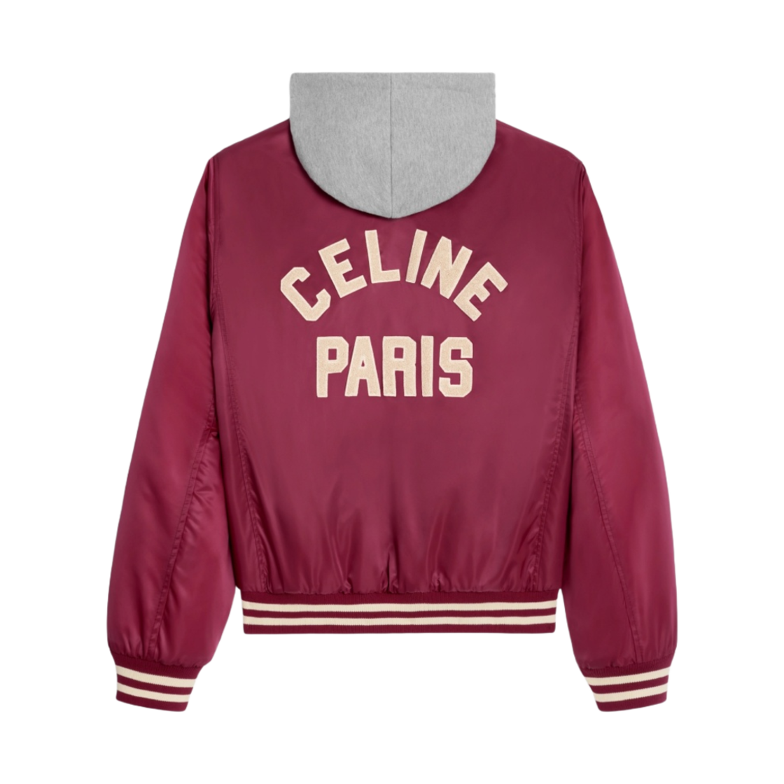 셀린느 오버사이즈 후드 테디 나일론 자켓 버건디(Celine Oversized Hooded Teddy Jacket in Nylon Burgundy) - 2