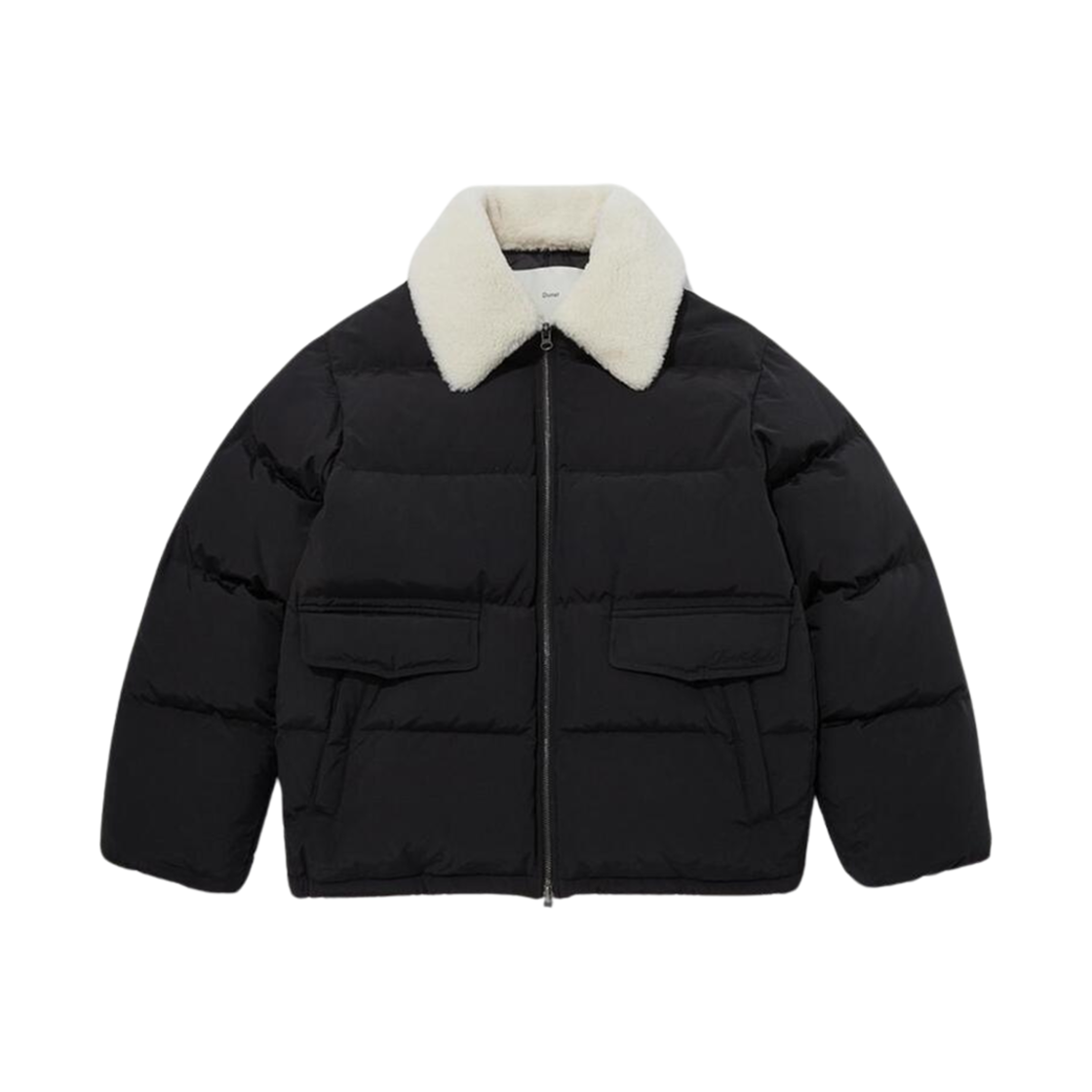 던스트 디태쳐블 셔링 칼라드 다운 자켓 블랙(Dunst Detachable Shearling Collared Down Jacket Black)