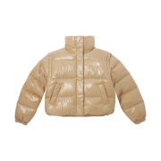 (W) The North Face White Label Glossy Detachable Down Jacket Gold Beige