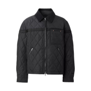 Burberry Corduroy Collar Diamond Quilted Barn Jacket Black
