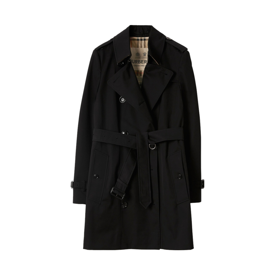 (W) 버버리 첼시 헤리티지 트렌치 코트 블랙((W) Burberry Chelsea Heritage Trench Coat Black) - 1