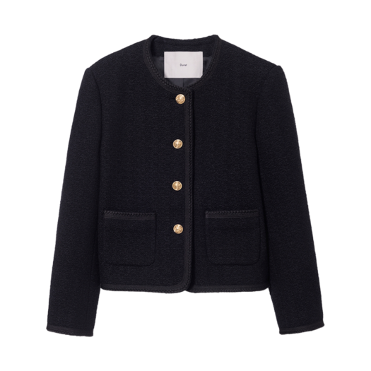 UDJA5A205BK Dunst Classic Boucle Tweed Jacket Black
