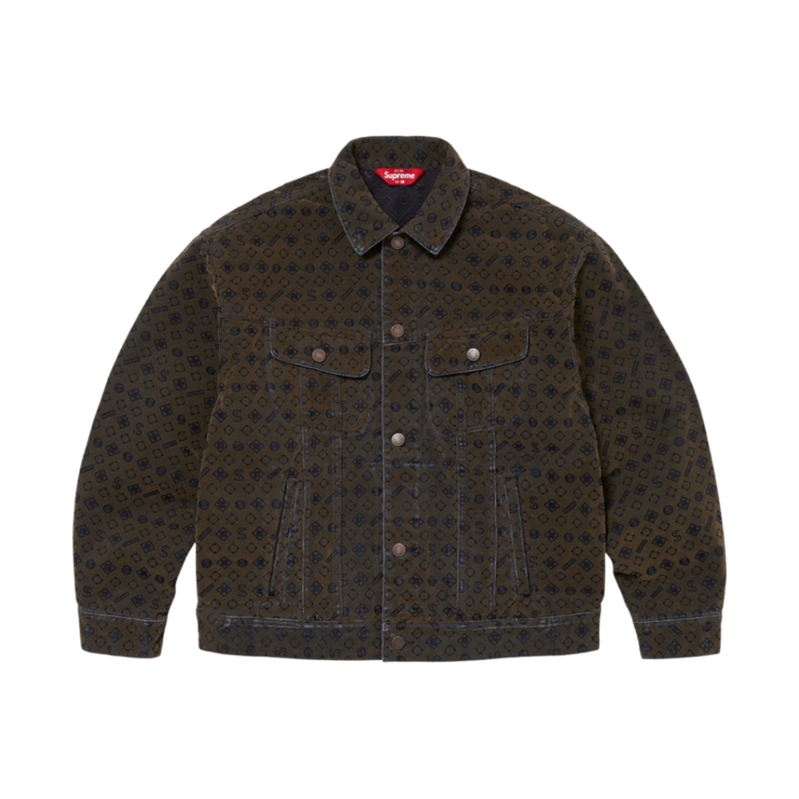 슈프림 플록 데님 트러커 자켓 블랙 - 24FW