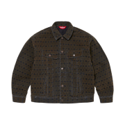 Supreme Flocked Denim Trucker Jacket Black - 24FW