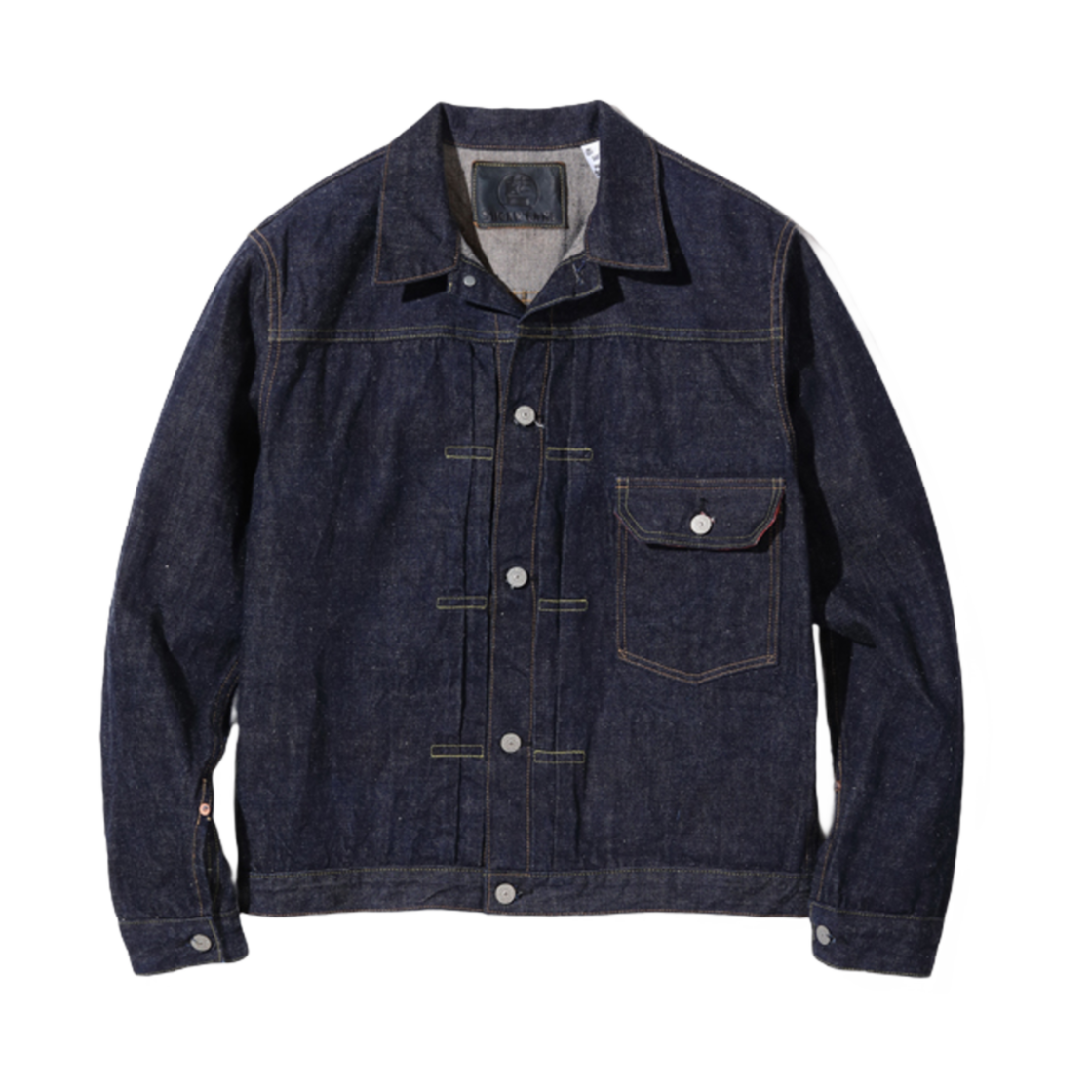 슈가 케인 13온즈 아와 인디고 믹스드 라이트 트윌 데님 블라우스 원 워시(Sugar Cane 13 oz. Awa Indigo Mixed Right Twill Denim Blouse One Wash)