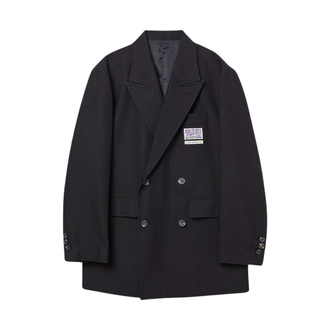 엔 아카이브 아카이브 더블 페이스 페브릭 클래식 더블 블레이저 자켓 블랙
