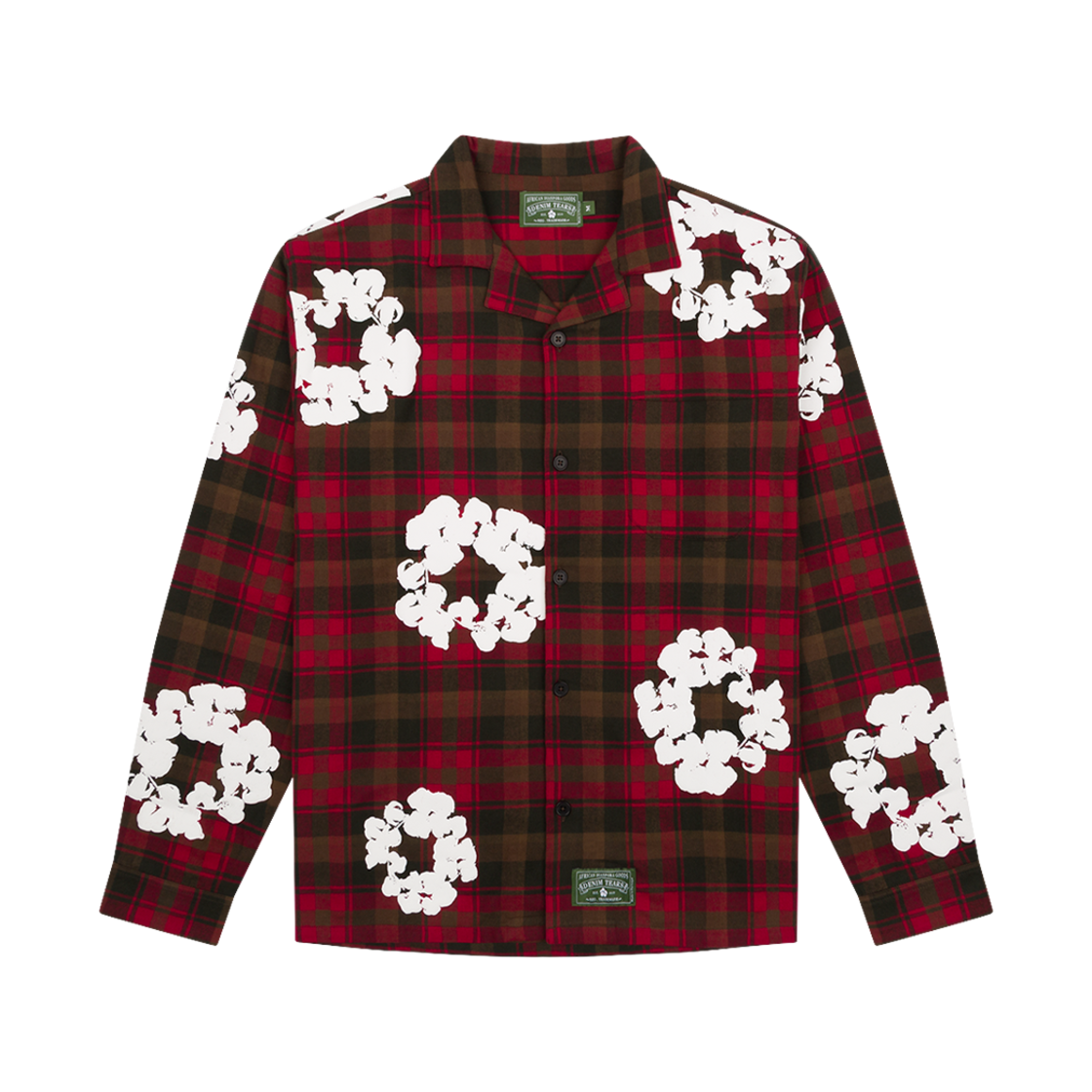 데님 티어스 코튼 리쓰 파자마 셔츠 레드(Denim Tears Cotton Wreath Pajama Shirt Red)