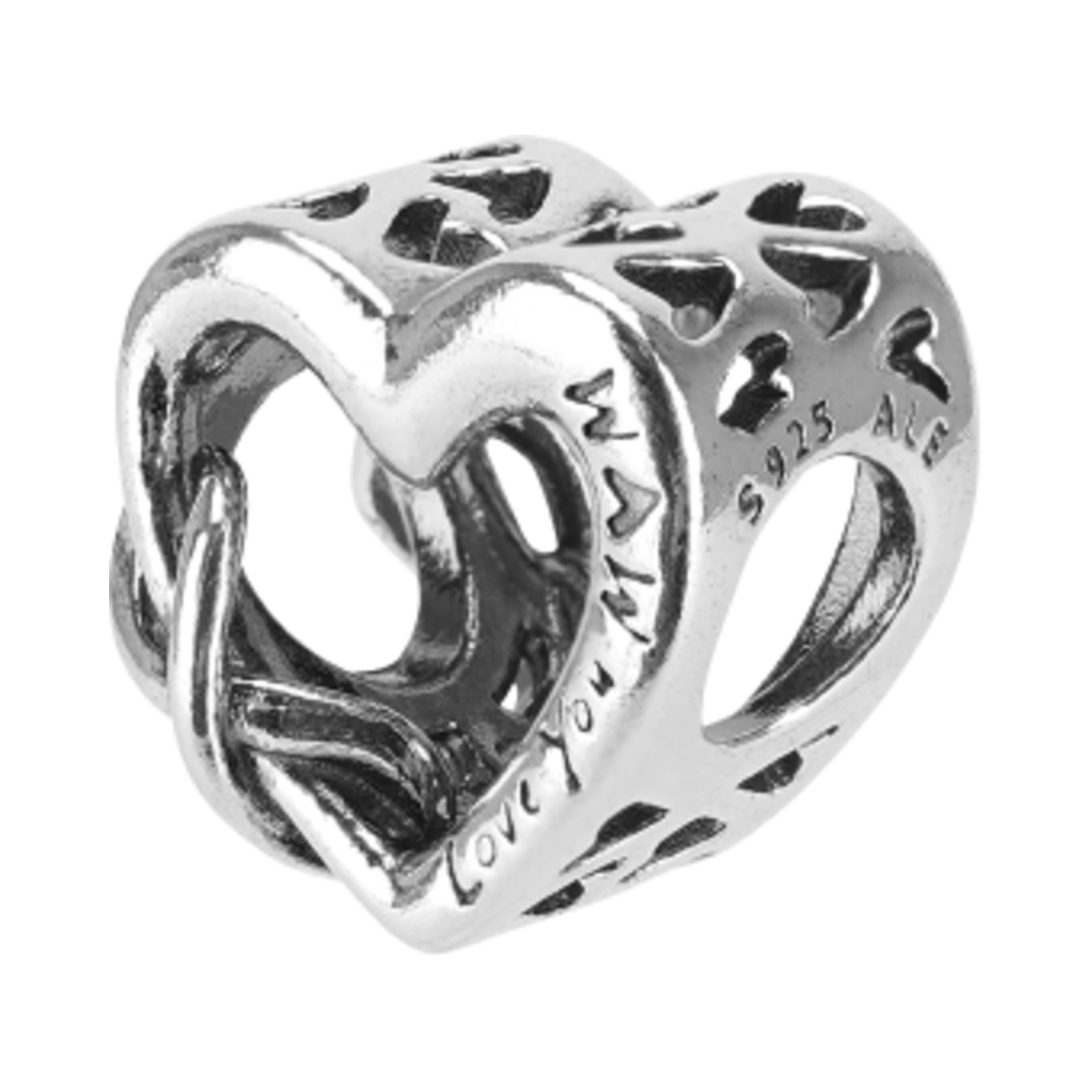 (W) 판도라 러브 유 맘 인피니티 하트 참 스털링 실버((W) Pandora Love You Mom Infinity Heart Charm Sterling Silver)