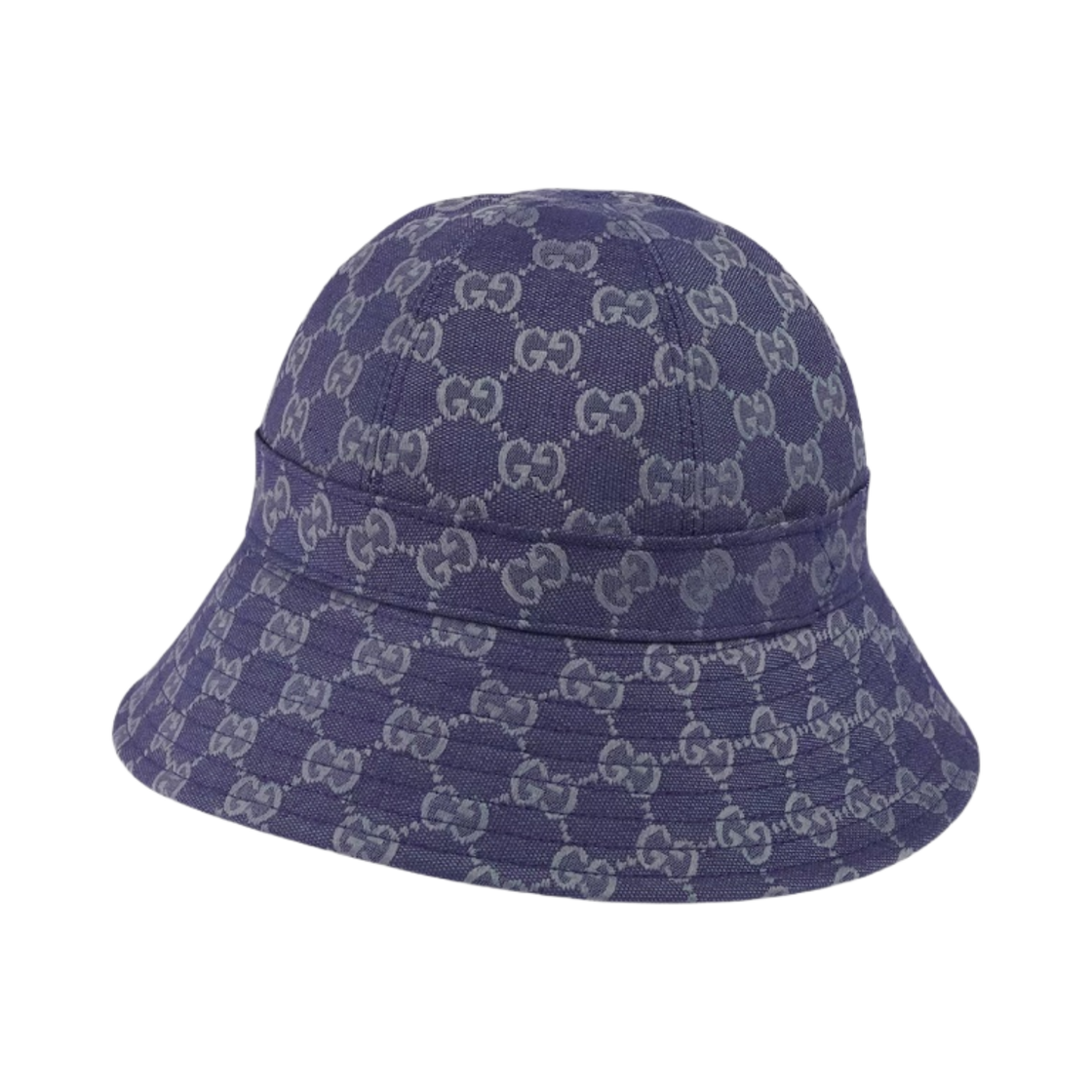(W) 구찌 GG 캔버스 미니 햇 블루 그레이((W) Gucci GG Canvas Bucket Hat Blue Grey) - 1