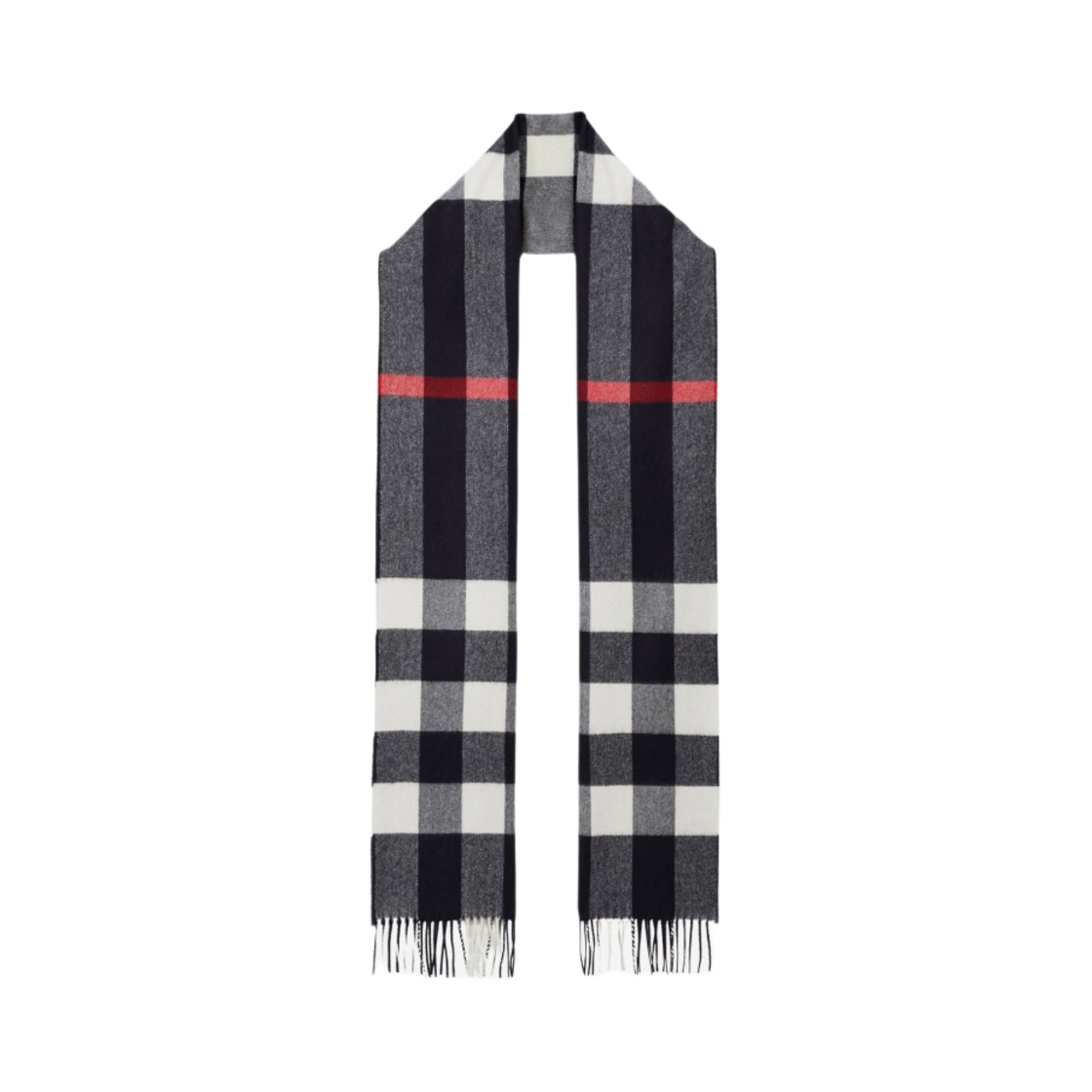 (W) 버버리 체크 캐시미어 머플러 네이비((W) Burberry Check Cashmere Muffler Navy) - 1