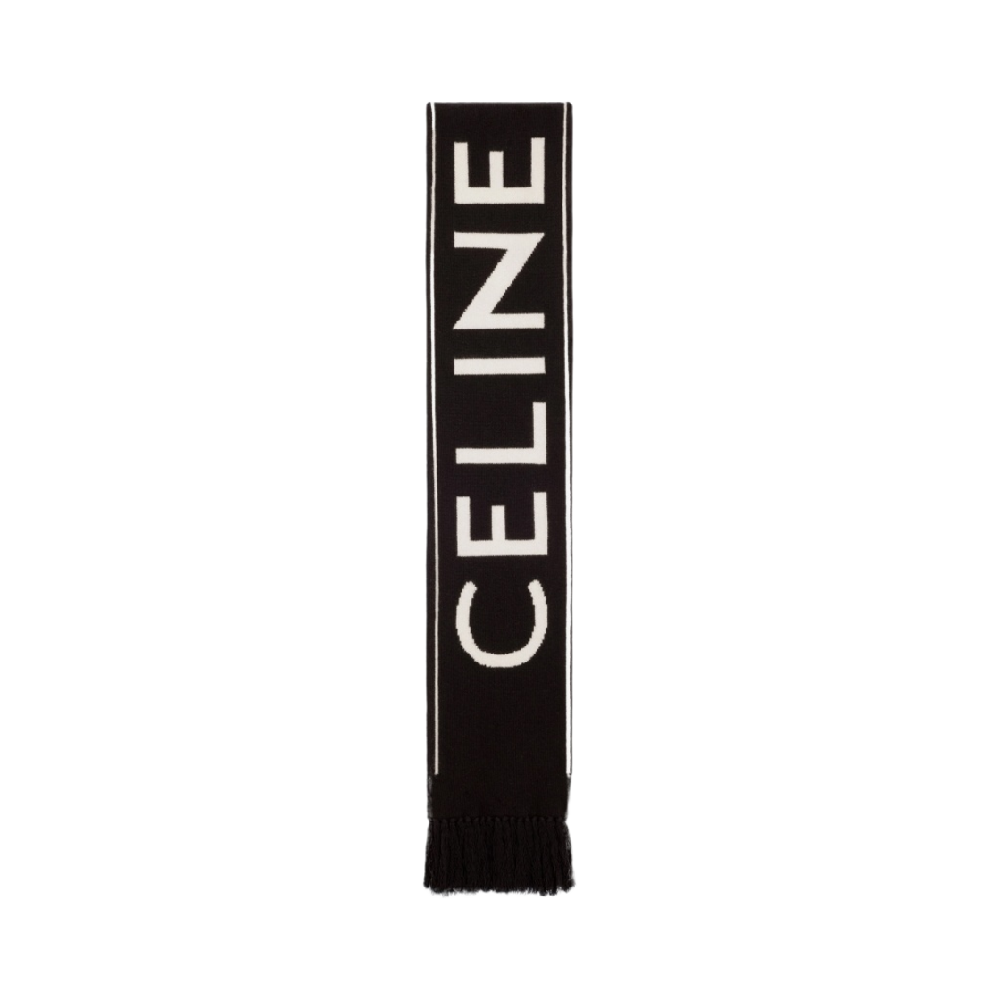 셀린느 머플러 울 앤 캐시미어 블랙 오프화이트(Celine Muffler In Wool and Cashmere Black Off White) - 1
