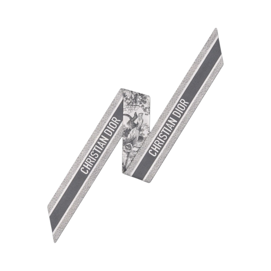 15JOU106I602-C805 (W) Dior Toile de Jouy Sauvage Mitzah Scarf Silk Twill Ivory Grey