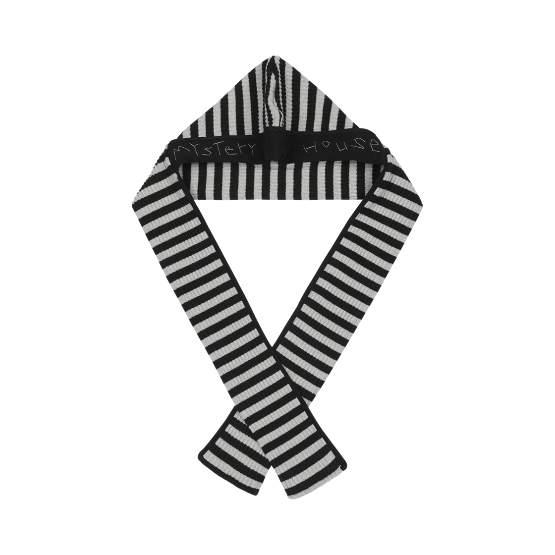 S03SCF01BK Problemallways Hand-Stitched Stripe Hood Scarf