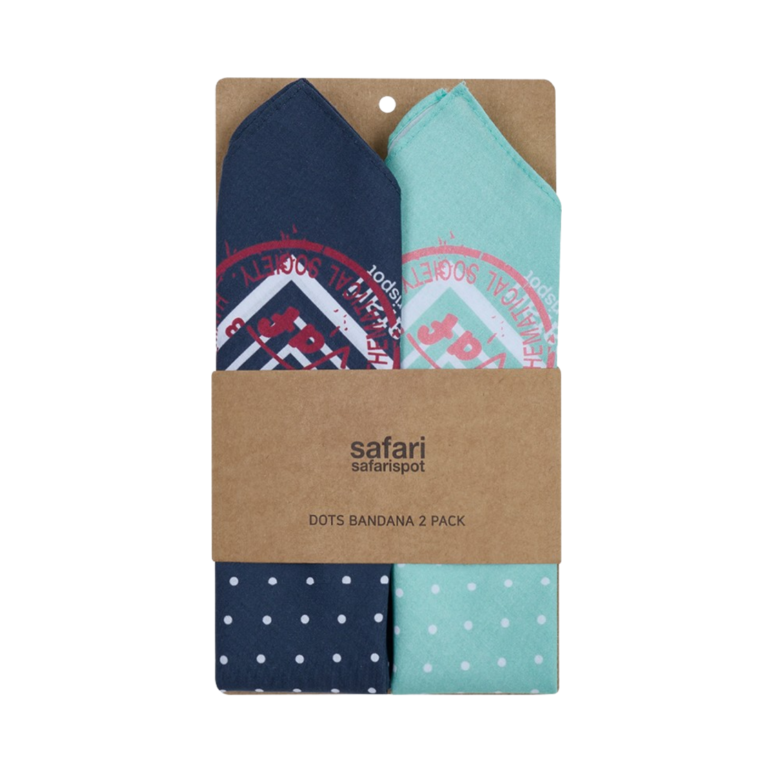 saf00593_01 Safarispot Rec Ruit Math Dots Bandana 2 Pack - Navy/Mint