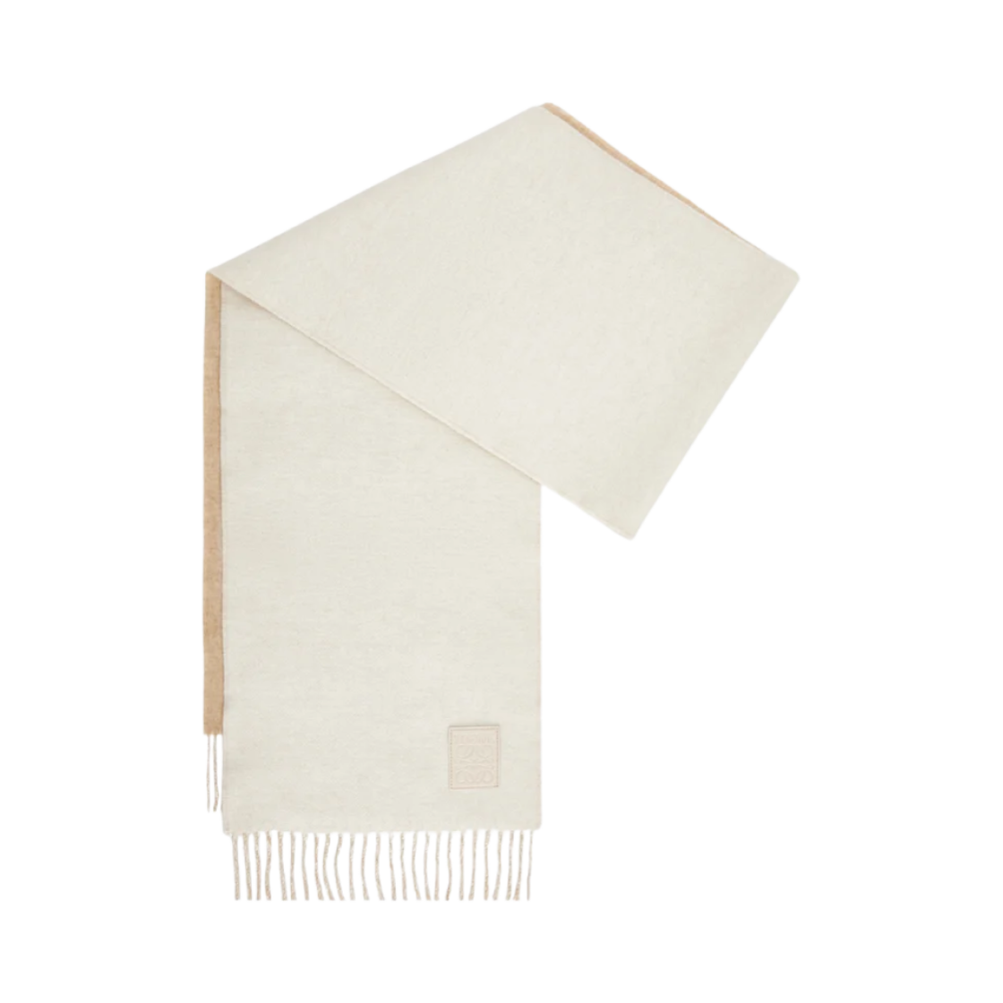 F811251X06-2186 (W) Loewe Muffler In Wool and Cashmere Ivory Sand