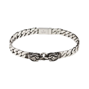 Gucci Tiger Head Bracelet Silver Aged Finish