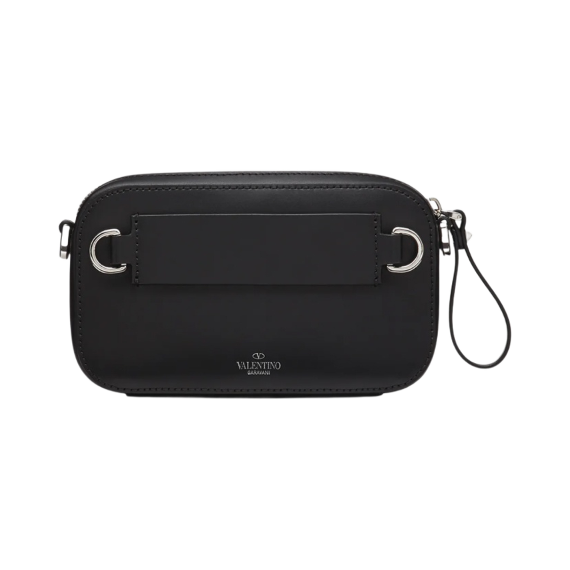 발렌티노 스몰 레더 VLTN 벨트백 블랙 화이트(Valentino Small Leather VLTN Belt Bag Black White) - 3