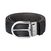 Montblanc Horseshoe Buckle Printed 40mm Leather Belt Black