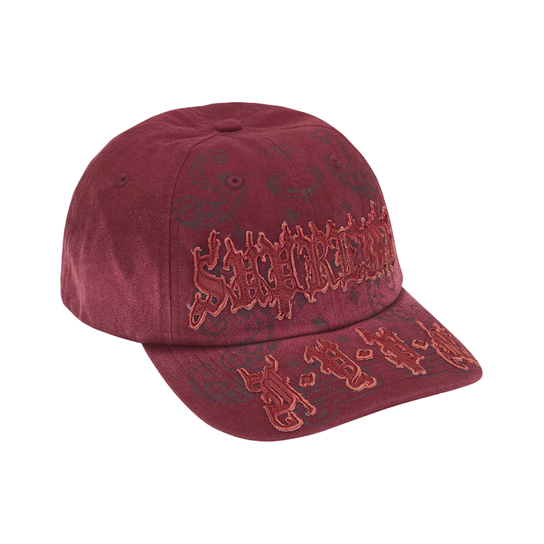 슈프림 레더 아플리케 6-패널 마룬 - 25SS(Supreme Leather Applique 6-Panel Maroon - 25SS) - 2