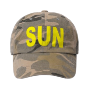 Blue Sunflower SUN Logo Printed Camouflage Cap