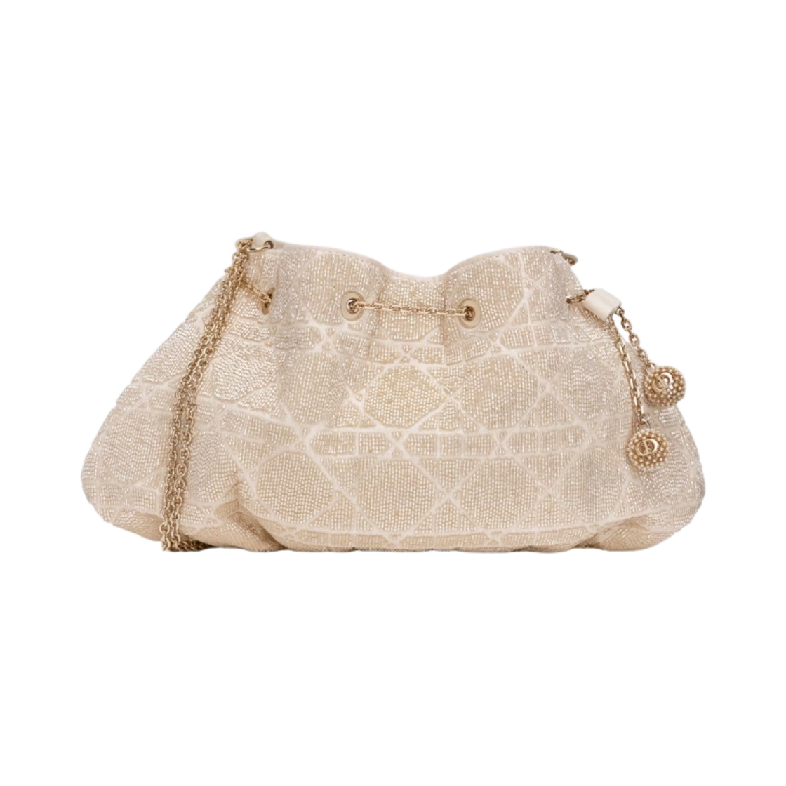 디올 드림 클로시 백 까나쥬 코튼 비즈 자수 더스티 아이보리(Dior Dream Bucket Bag Cannage Cotton Bead Embroidery Dusty Ivory) - 1