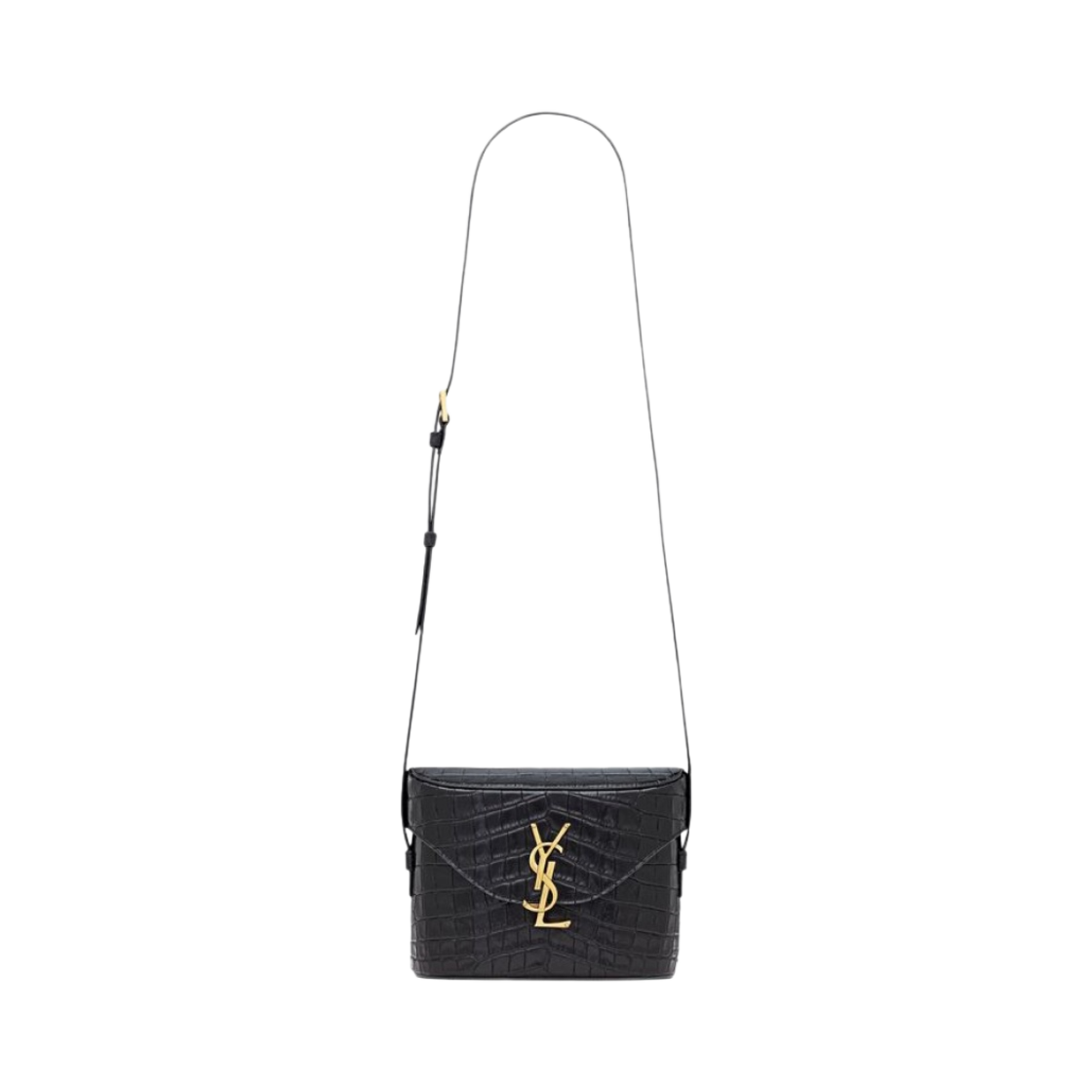 생로랑 준 박스 백 크로커다일 엠보스 레더 블랙(Saint Laurent June Box Bag in Crocodile-Embossed Leather Black) - 1