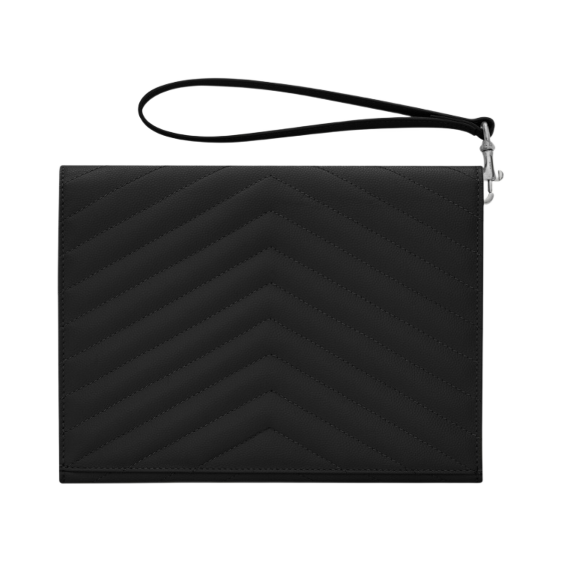 생로랑 퀼티드 그랑 드 뿌드르 엠보스 레더 카산드라 마틀라세 플랩 파우치 블랙(Saint Laurent Cassandre Matelasse Flap Pouch in Quilted Grain de Poudre Embossed Leather Black) - 4