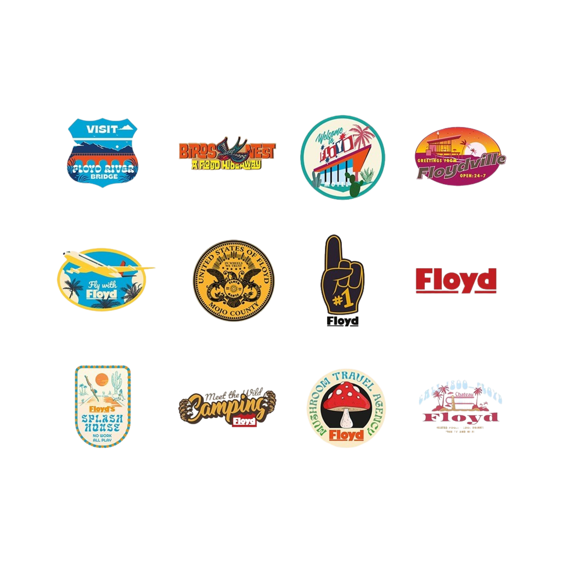 플로이드 스티커 세트 멀티 컬러(Floyd Sticker Set Multi Color)