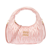 Miu Miu Wander Matelasse Satin Mini Hobo Bag Orchid Pink