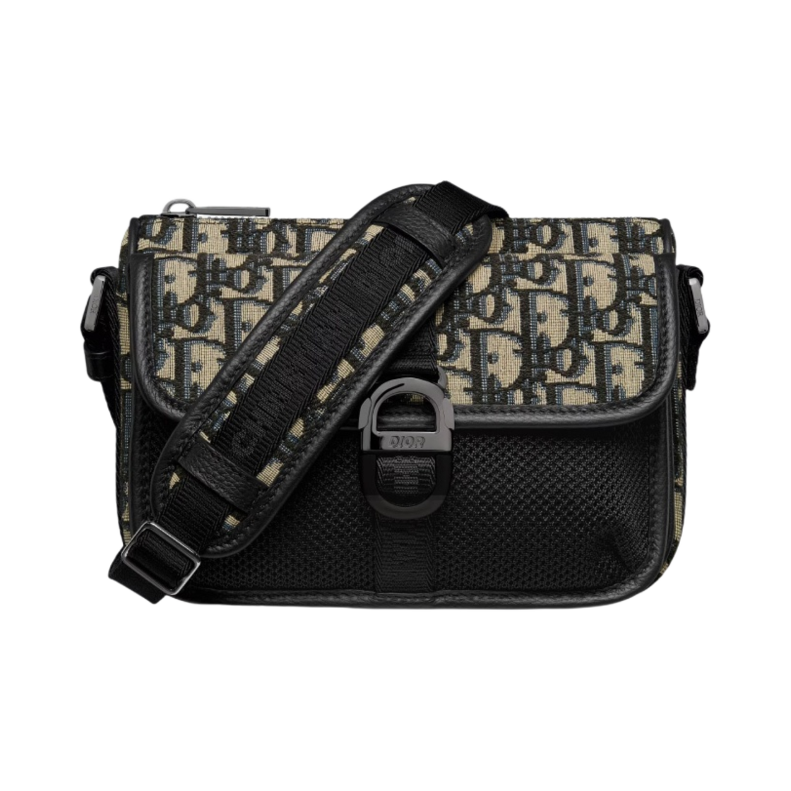 디올 라이트 디올 아쿠아 백 스트랩 베이지 블랙 디올 오블리크 자카드(Dior Mini Dior Aqua Bag Strap Beige Black Dior Oblique Jacquard) - 1