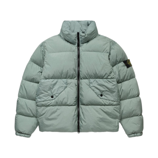 Stone Island 40623 Garment Dyed Crinkle Reps Recycled Nylon Down Jacket Sage Green - 23FW