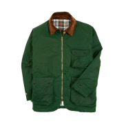 Drake's Waxed Coverall Jacket Green