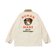 Human Made Herringbone Coverall Jacket White