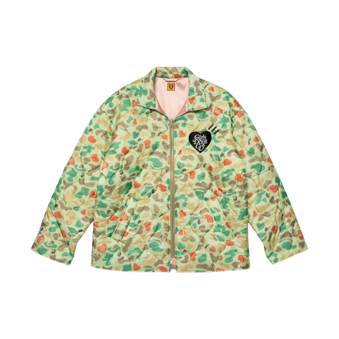 휴먼 메이드 x 베르디 걸스 돈 크라이 하트 카모 자켓 그린(Human Made x Verdy Girls Don't Cry Heart Camo Jacket Green) - 1