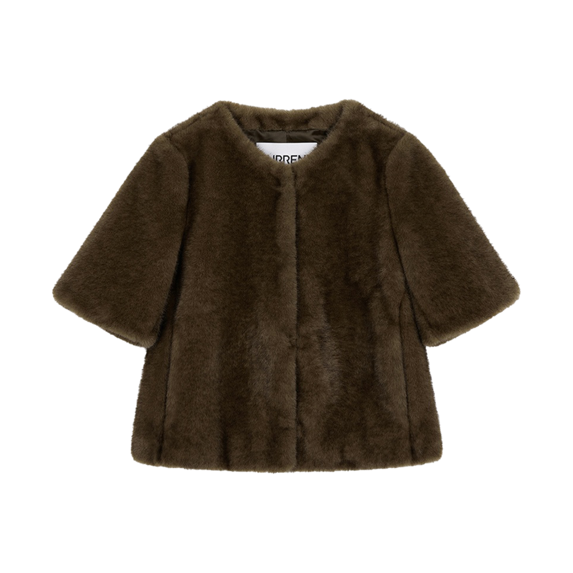 커렌트 페이크 퍼 하프자켓 브라운(Current Faux Fur Half Jacket Brown)