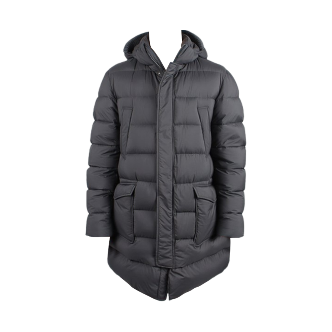 PI003ULE-12456Z-9480 Herno Park Hooded Down Padded Grey