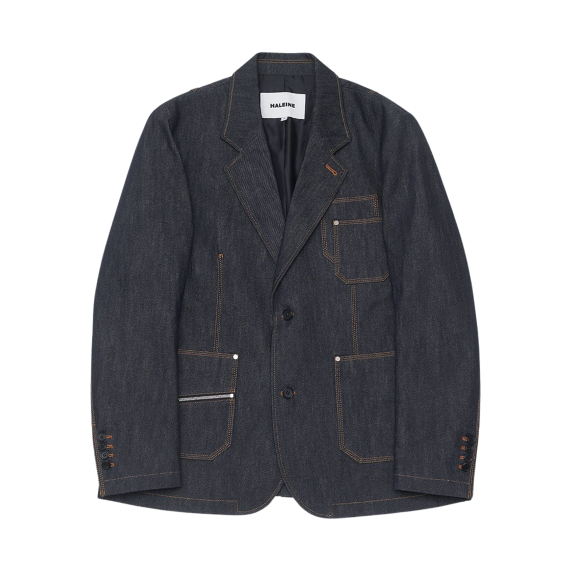 알렌느 패치 포켓 데님 블레이저 인디고(Haleine Patch Pocket Denim Blazer Indigo (VJ304))