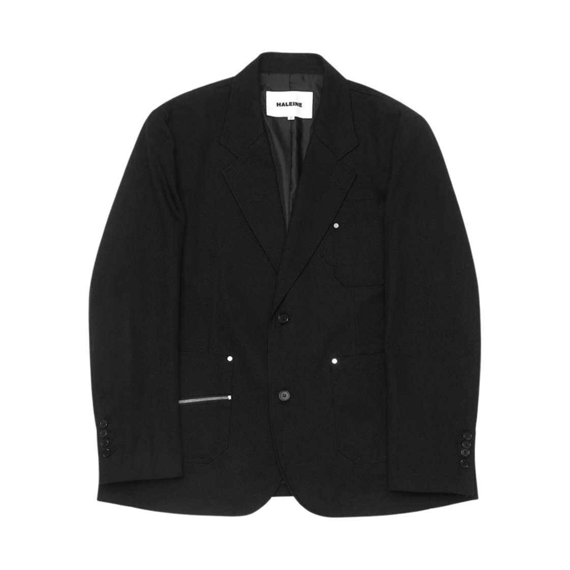 알렌느 패치 포켓 코튼 블레이저 블랙