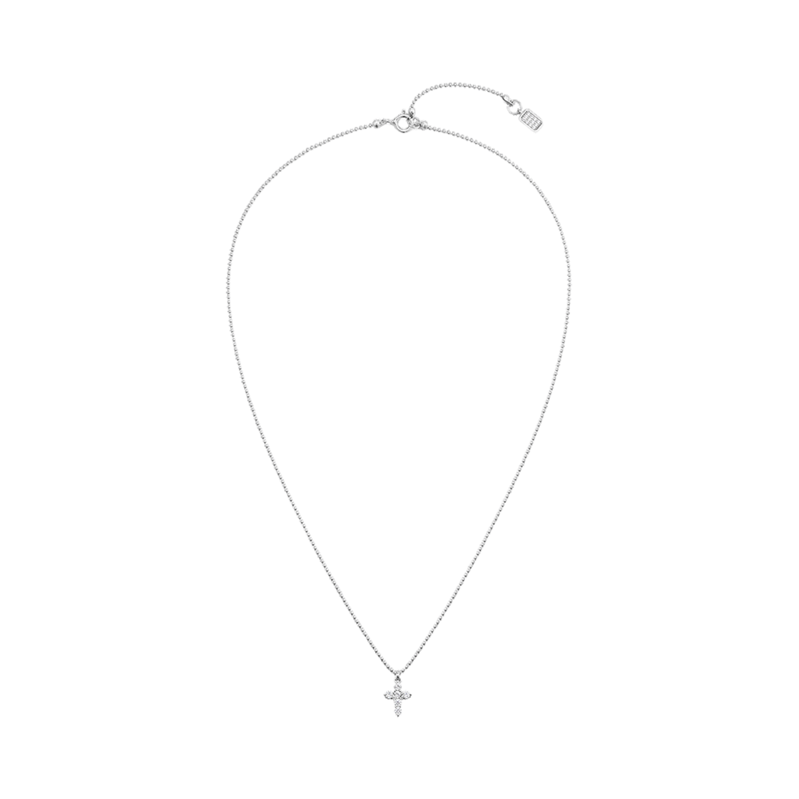 넘버링 #3719 라운드 브릴리언트 스몰 크로스 네크리스 화이트(NUMBERING #3719 Round Brilliant Small Cross Necklace White)