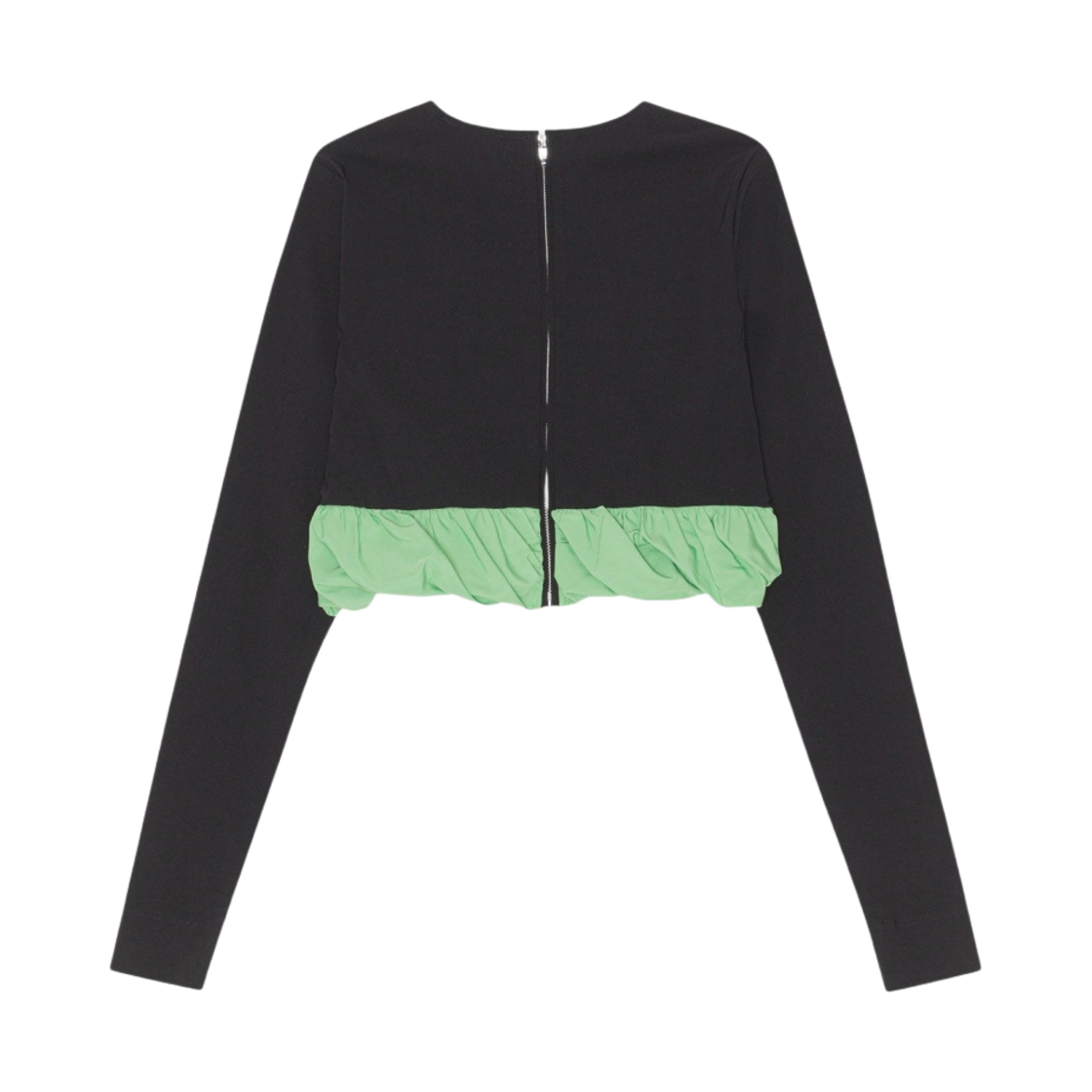 (W) 가니 태피터 믹스 블라우스 블랙((W) Ganni Taffeta Mix Blouse Black) - 2