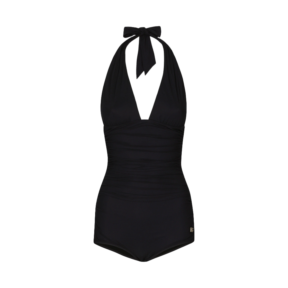 O9A06JONO12N0000 (W) Dolce & Gabbana One-Piece Swimsuit with Plunging Neckline Black