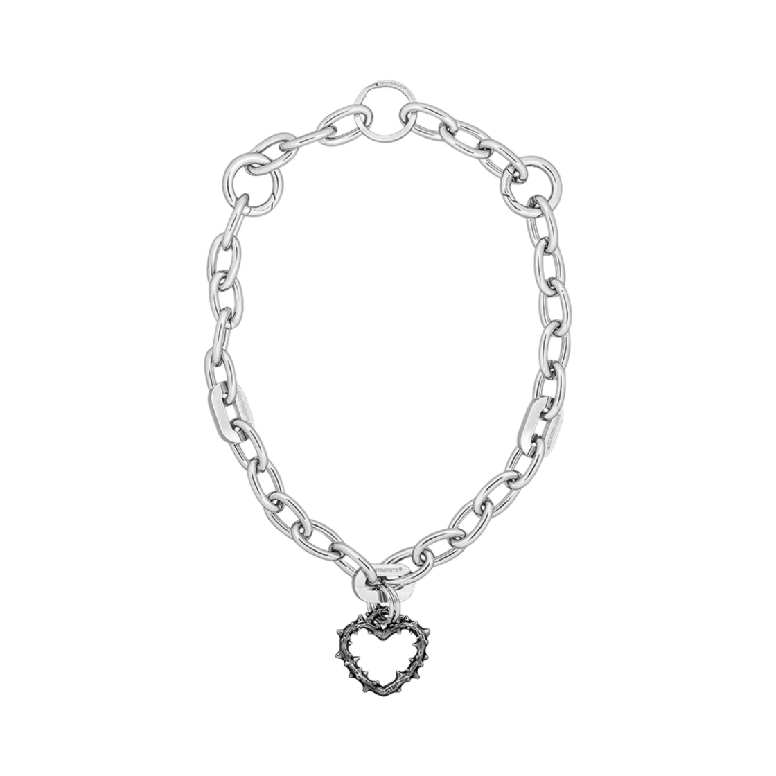 NO608B Sentiments No.608 Spiky Heart Necklace Black