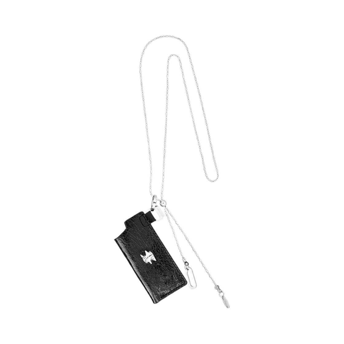 NO624S Sentiments No.624 Spiky Lighter Leather Case Necklace Silver