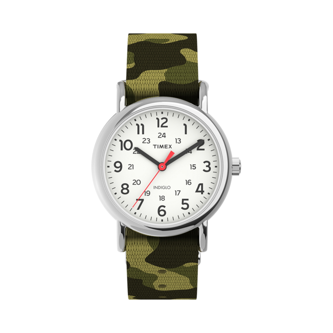 TW2V61500 Timex Weekender 31mm Fabric Strap Watch Green Silver Tone