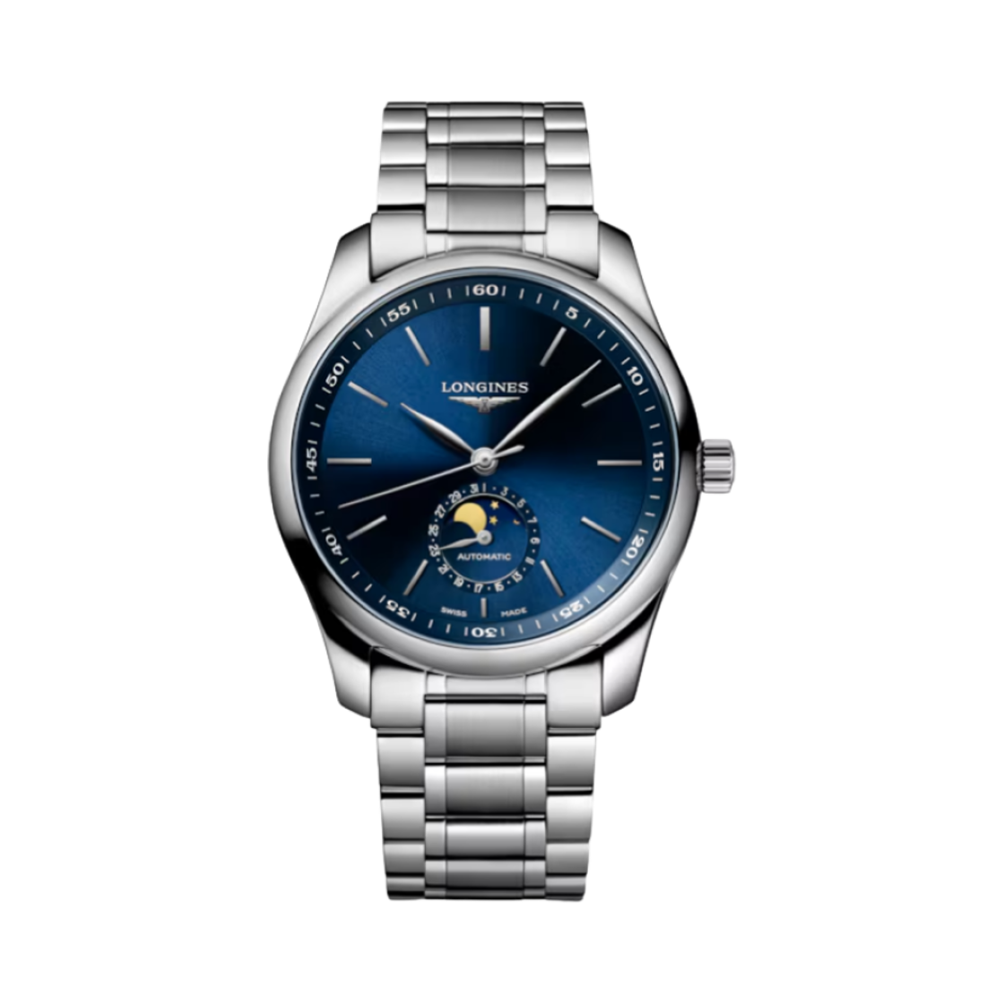 론진 마스터 컬렉션 문페이즈 40mm 스테인리스 스틸 선레이 블루(Longines Master Collection Moonphase 40mm Stainless Steel Sunray Blue)