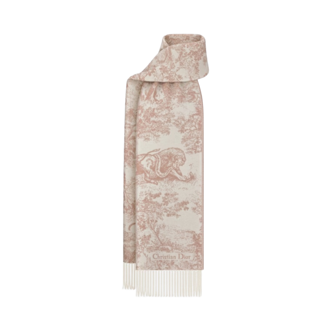 (W) 디올 트왈 드 주이 소바쥬 캐시미어 울 스카프 로즈 드 방((W) Dior Toile De Jouy Sauvage Cashmere Wool Scarf Rose Des Vents) - 1